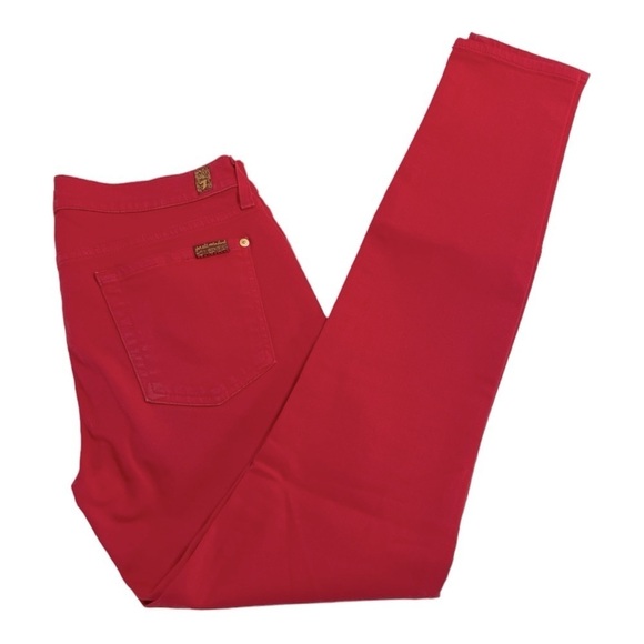 7 for All Mankind Red the skinny jeans size 29 - Picture 10 of 11
